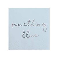 Slant Something Blue Blue Foil 10 x 10 Paper Disposable Beverage Napkins Pack of 20