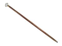 Victorian Era Glass Knob 37 Inch Wooden Walking Stick
