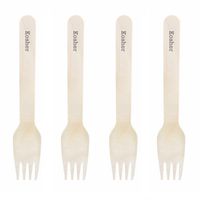Dress My Cupcake Natural Wood Candy 100-Pack Buffet Forks DIY Kit, Kosher, Grey