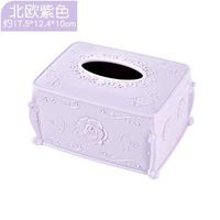 T-ZJHC Creative European Plastic Household Coffee Table Tissue Box Living Room Napkin Storage, Nordic Purple, 17.5 12.4 10cm