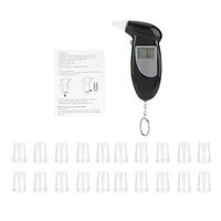 Duokon Digital LCD Screen Alcohol Breath Tester Portable Keychain Breath Analyzer With 10/20/50/pcs Mouthpieces(20pcs Mouthpiece)