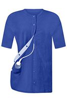 Blue Breast Cancer Recovery Tee with Internal Drain Management Pockets, 2X-Large