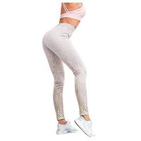 Meikosks Womens Bronzing Prints Yoga Tights Athletic Pants Classic Fit Leggings Gym Running Pants Pink