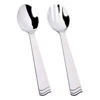 TigerChef Silver Heavy Duty Disposable Plastic Set Of 12 Serving Utensils 6 Serving Spoons 6 Serving Forks (Utensil Set, Silver)