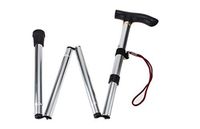 Healthcom Walking Canes Walking Stick Aluminum Alloy Folding Cane Adjustable Collapsible Canes, Lightweight(Silver)