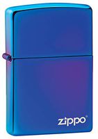 Zippo High Polish Indigo Zippo Logo Pocket Lighter, One Size