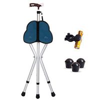 Aid Folding Seat Cane, Walking Stick & Chair Seat, Travel Cane Chair, Lightweight, Three Legged Stick with Stool, for Fishing Garden Camping Event Stool,Blue,B
