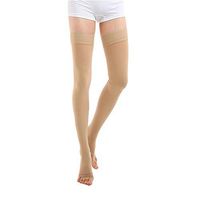 Medical Thigh High Compression Stockings 20-30 mmHg, Opaque Open Toe Compression Socks Firm  Support Graduated Compression Hose With Silicone Band Treatment Surgery,Edema,Nursing,Varicose Veins