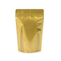2 oz, 4"x6" Airtight Zipper Stand up Pouch, Barrier Bag - Heat Seal-able Zip Lock (Matte Gold)100 pcs