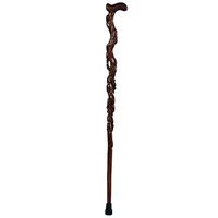 BHXUD Solid Wooden Cane, Chicken Wing Wood Old Man Walking Stick Wood ganoderma Root Carving Mahogany Solid Wood Cane