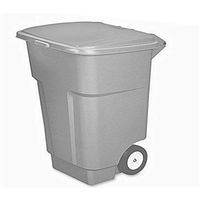 50 Gal Garbage Can Heavy Duty Foot Step Tall Garbage Container Large Rolling Outside & eBook