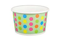 Black Cat Avenue Paper Ice Cream Cups, Polka Dot, Aqua Rainbow, 4 Ounce, 50 Count
