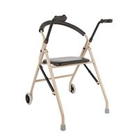 YKFU Two Wheeled Walker with Seat, Bariatric Heavy-Duty Folding Walker with Wheels, Ideal for Elderly & Handicap