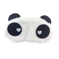 HUAhuako Eye Mask, Cute Panda Design Plush Travel Sleep Nap Eye Shade Cover for Men Women, Block Out Light Soft Small Heart