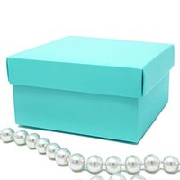 Party N Beyond Premium Favor Gift Box for Wedding, Bridal Shower, Birthday and All Events, 4x4x2 Size, 10 Count Per Pack (1-Pack, Robin Egg Blue)
