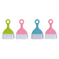 Saim Mini Dustpan and Brush Set Kids Hand Broom and Dust Pan for Cleaning Table Countertop Keyboard Pets Hair and Small Messes Colour Random, 4 Set