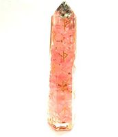 Jet Energized Rune Engraved Rose Quartz Orgone Obelisk Booklet"Jet International Crystal Therapy" A+ Energized Cleansed Programmed