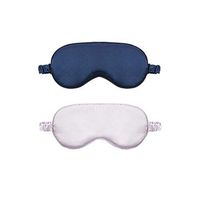 2 Pack Elastic Straps Breathable Blackout Silk Eye mask,Travel Sleep Goggles, Natural Silk Sleep Mask,Super-Smooth Soft Eye Mask for for Sleeping Blocking Lights