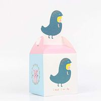 Cartoon Gift Bag Christmas Packing Box Vintage Kraft Paper Wedding Sweet Box Packing Box Storage Box Party Favor Boxes Approx.50Pcs-Blue and Beige