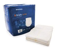 McKesson Adult Incontinent Brief, Ultra Tab Closure, Heavy Absorbency, Size X-Large, Packaged:15 Per Bag, 4 Bags Per Case, 60 Total Diapers