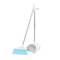 Broom and Dustpan With Long Handle Telescopic Up Stainless Steel Rod Non-stick Hair Soft Brush Broom And Dustpan Extra Long Handle Rotatable Broom Set Home Kitchen Office Toilet Cleaning