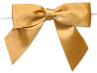 6ct. Pre-Tied Gold 5" Satin Gift Bows Wire Ties Ready-to-Use 1-1/2" Ribbon ngKE -1781