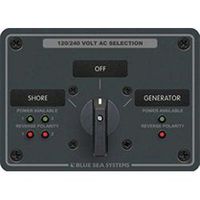 Blue Sea 8386 AC Rotary Switch Panel 30 Ampere 2 Positon + OFF, 4 Pole
