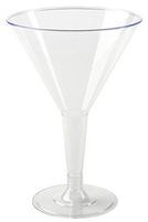 Plastic Martini Glasses - 192 Pcs Disposable Hard Plastic Clear Margarita Glasses - 6 oz Crystal Cut Glass - Bulk Party Cocktail Drinking Cups for Wedding, Mardi Gras, Birthday Parties & All Occasions