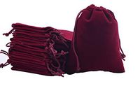 Sansam 20pcs Wine Velvet Drawstrings Gift Bags Jewelry Pouches for Wedding Favors, Candy Bags, Party Favors, 5.2x7.2''
