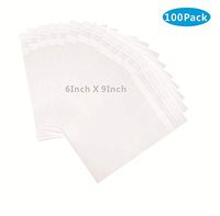 L-BOST 6 x 9-inch Crystal Self Protective Bags Clear Resealable Cello Cellophane Bags for Candy Cookies Cards, Pack of 100