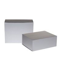 Jillson Roberts 2-Count Large Magnetic Closure Gift Boxes Available in 5 Colors, Metallic Silver Matte