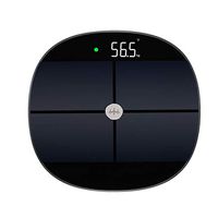 Sy jiangk Compact Electronic Bathroom Scale - Tempered Glass, Easy to Read Digital Display, Electronic Digital Scale, Metal Weight - Black SL