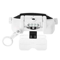 Headband Magnifier, USB Charging 3 LED Lights Head Mount Magnifier with 5 Replaceable Lenses 1.0X 1.5X 2.0X 2.5X 3.5X for Jewelry Loupe Watch and Electronic Repair