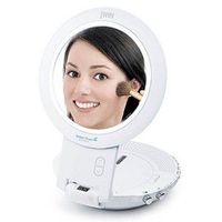 Splash-proof CD Player with Am/fm Radio. Integrated Mirror. Built-in Stereo Spea