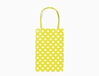 Gift Expressions Paper Gift Bags, 12 Count, Yellow Kraft Paper Bags, 5.25” x 8.5” x 3.5", 100% Recycled, Thick & Durable Eco Friendly Paper Bags with Handles, Goodie Bags, Party Bags