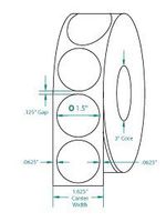 Compulabel Wafer Tab Seals, 1 1/2" Circle, White, 4000 Per Roll, Permanent Adhesive (910271)