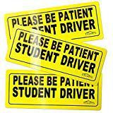 CARBATO Student Driver Magnet Safety Sign Vehicle Bumper Magnet - Car Vehicle Reflective Sign Sticker Bumper for New Drivers - Set of 3