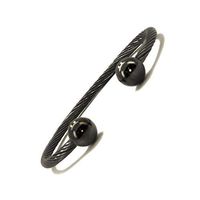 Accents Kingdom Magnetic Bracelet Stainless Steel Cable Cuff Magnetic Therapy & Healing Bracelet for Arthritis and Carpal Tunnel - Grey Gun Metal Round Ball
