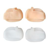 2pcs Gel Toe Separator Straightener Hallux Valgus Bunion Relief Pads White - White