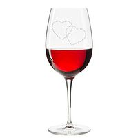 Dotted Hearts Engraved 18 oz Wine Glass