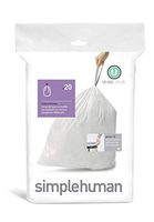simplehuman Code U Custom Fit Drawstring Trash Bags,  55 L / 14.5 Gallon, 1 Refill Pack (20 Count)