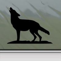 So Cool - Wolf Howling - Vinyl 5" wide (color: BLACK) decal laptop tablet skateboard car windows sticke