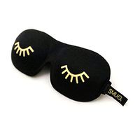 SMUG Active Eyelash Friendly Contoured Sports Therapy 3D Blackout Sleep Mask/Eye Mask, Black Wink Print