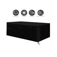 Garden Furniture Set, Garden Table Cover, Patio Furniture Set Rattan Protection Barbecue Grill Set Waterproof 210D Heavy Duty Oxford Cloth Outdoor Garden Cover Set (black) (Size : 242x162x100CM)