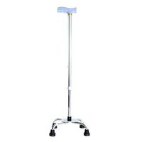 BoeWan Elderly and Disabled Crutches- Thick Aluminum Alloy Old Man Crutches Retractable Big Four Feet Cane Four Corner Cane Elderly Slip (Color : Silver, Size : 89cm)