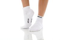 Mojo Athletic Compression Socks Ankle Length - Medium Support 15-20mmHg White Small