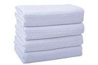 VIVOTE Waffle Weave Towel, White Microfiber Kitchen Towel, Dish Towel Ultra Soft Super Absorbent Fast Drying Machine Washable 4 Pack 16 X 24 Inch