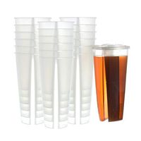 20 sets 22 ounce Heart-shaped Clear Plastic Drink Cups - Double Enjoy Bubble Tea Cup, Split Cup, Twins Cup, Smoothie Cup, Coffee Cup, twins cup, split cup (20 Clear Cups (No Lids))