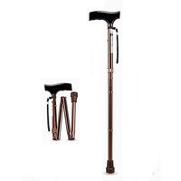 Walker for seniors ALUS- Folding Rose Gold Walking Stick Adjustable Travel Portable Secure Non Slip Lightweight Aluminium Metal