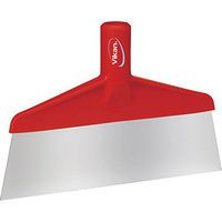 Vikan 29104 Red Stainless Steel Blade Stiff Floor Scraper, 7" L x 10.25" W